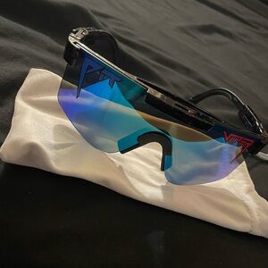 Pit Viper Blue Lens and Black Frame Sunglasses